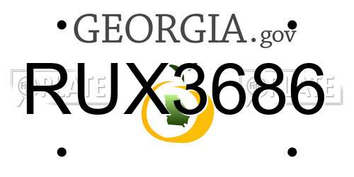 RUX3686 Georgia License Plate