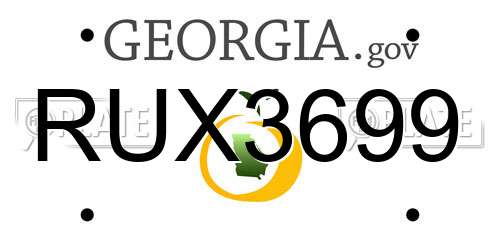 RUX3699 Georgia License Plate