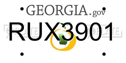 RUX3901 Georgia License Plate