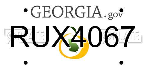 RUX4067 Georgia License Plate