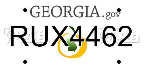 RUX4462 Georgia License Plate