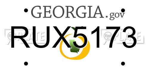 RUX5173 Georgia License Plate
