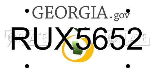 RUX5652 Georgia License Plate