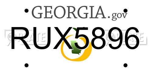 RUX5896 Georgia License Plate