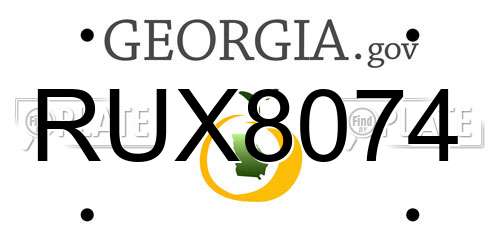RUX8074 Georgia License Plate