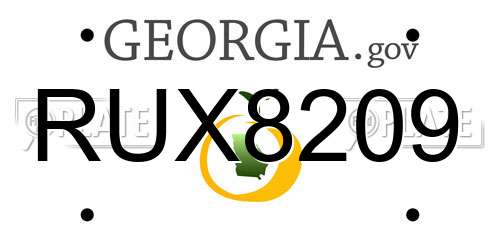 RUX8209 Georgia License Plate