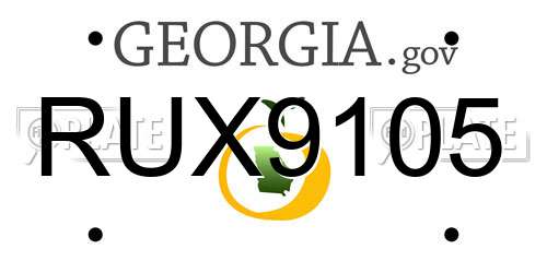 RUX9105 Georgia License Plate
