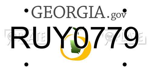 RUY0779 Georgia License Plate