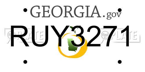 RUY3271 Georgia License Plate