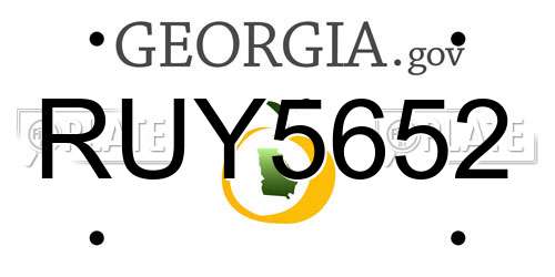 RUY5652 Georgia License Plate