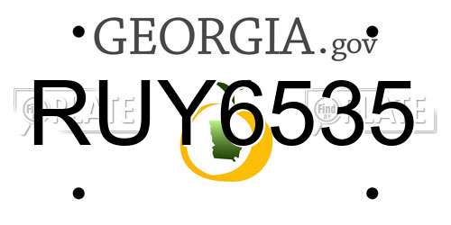 RUY6535 Georgia License Plate