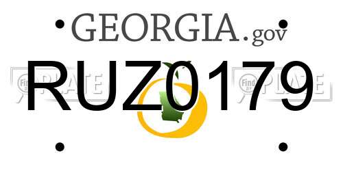 RUZ0179 Georgia License Plate