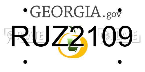 RUZ2109 Georgia License Plate