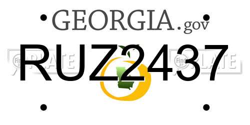 RUZ2437 Georgia License Plate