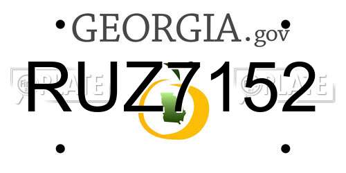 RUZ7152 Georgia License Plate