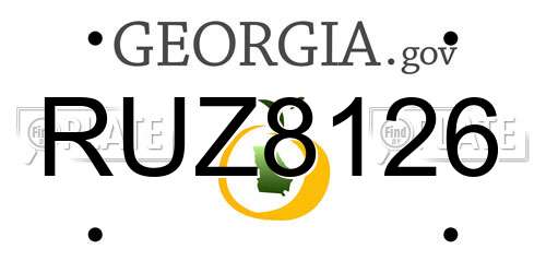 RUZ8126 Georgia License Plate