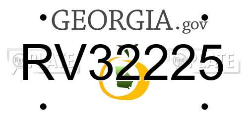 RV32225 Georgia License Plate