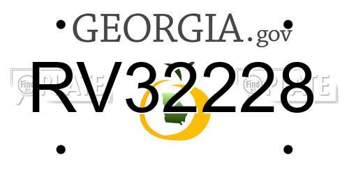RV32228 Georgia License Plate
