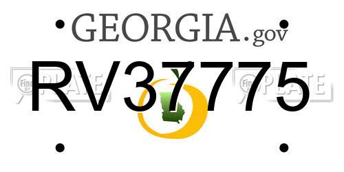 RV37775 Georgia License Plate