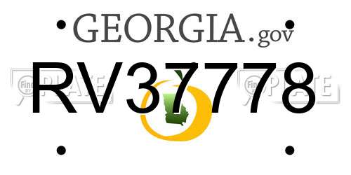 RV37778 Georgia License Plate