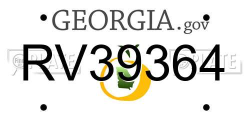 RV39364 Georgia License Plate
