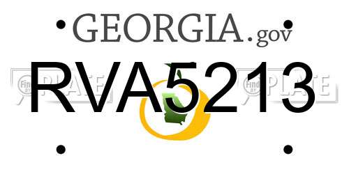 RVA5213 Georgia License Plate