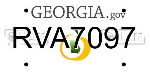 RVA7097 Georgia License Plate