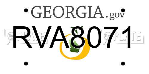 RVA8071 Georgia License Plate