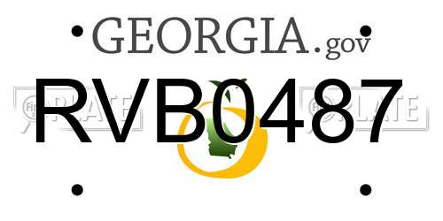 RVB0487 Georgia License Plate