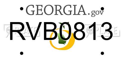 RVB0813 Georgia License Plate