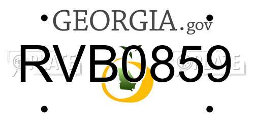 RVB0859 Georgia License Plate