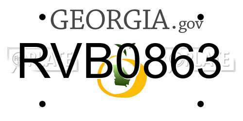 RVB0863 Georgia License Plate