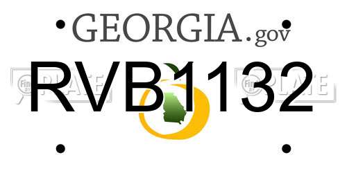 RVB1132 Georgia License Plate