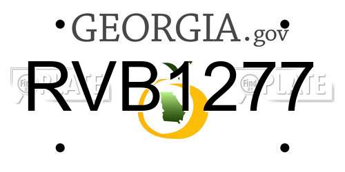 RVB1277 Georgia License Plate