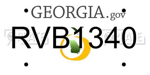 RVB1340 Georgia License Plate