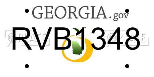 RVB1348 Georgia License Plate
