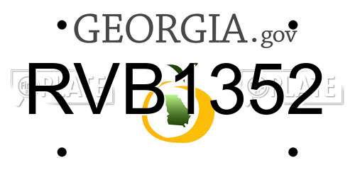 RVB1352 Georgia License Plate