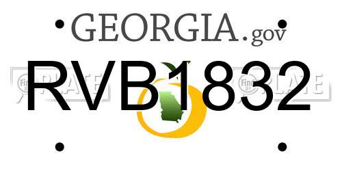 RVB1832 Georgia License Plate