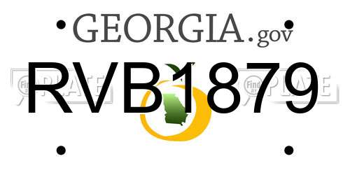 RVB1879 Georgia License Plate