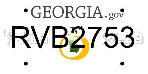 RVB2753 Georgia License Plate