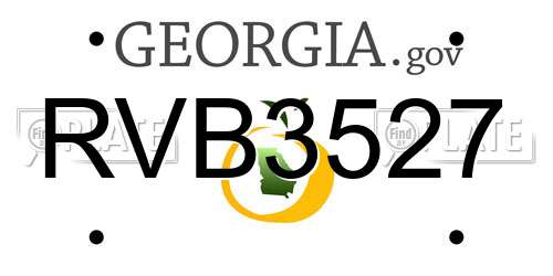 RVB3527 Georgia License Plate