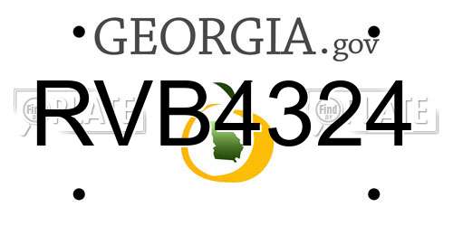 RVB4324 Georgia License Plate