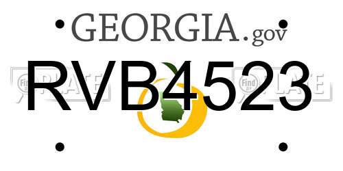 RVB4523 Georgia License Plate