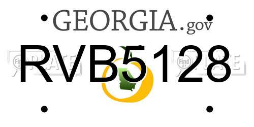 RVB5128 Georgia License Plate