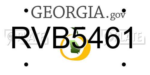 RVB5461 Georgia License Plate