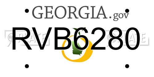 RVB6280 Georgia License Plate