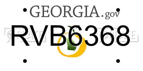 RVB6368 Georgia License Plate