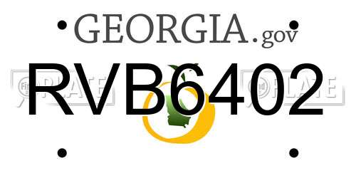 RVB6402 Georgia License Plate