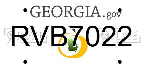 RVB7022 Georgia License Plate