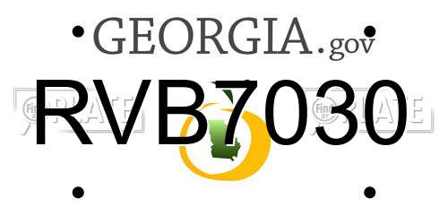 RVB7030 Georgia License Plate